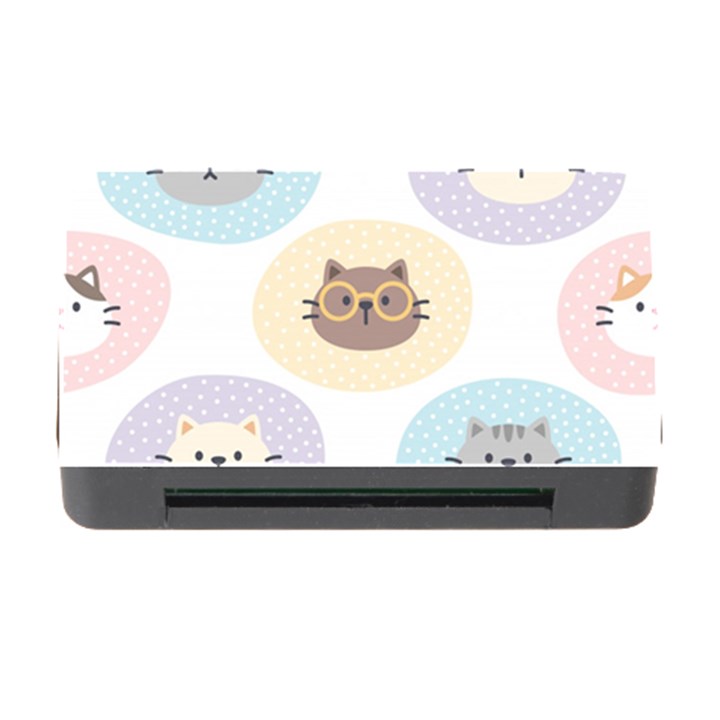 Cute Cat Seamless Pattern Background Memory Card Reader with CF