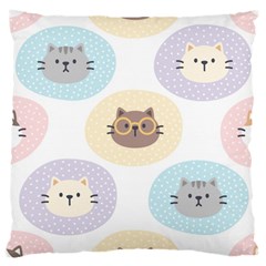 Cute Cat Seamless Pattern Background Large Cushion Case (one Side)