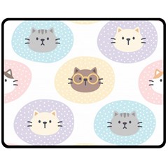 Cute Cat Seamless Pattern Background Double Sided Fleece Blanket (medium) 