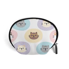 Cute Cat Seamless Pattern Background Accessory Pouch (small)