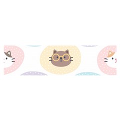 Cute Cat Seamless Pattern Background Oblong Satin Scarf (16  X 60 ) by Jancukart