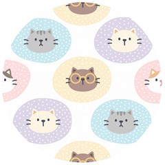 Cute Cat Seamless Pattern Background Wooden Bottle Opener (round) by Jancukart