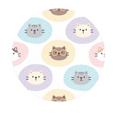 Cute Cat Seamless Pattern Background Mini Round Pill Box (pack Of 3)