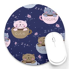 Cute Kittens Sleep Sweetly Mugs Round Mousepads by Jancukart