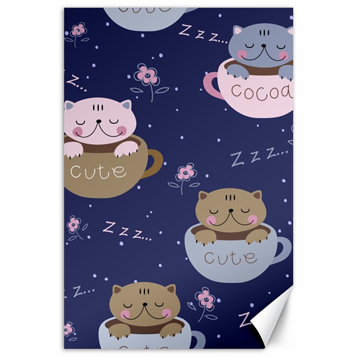 Cute Kittens Sleep Sweetly Mugs Canvas 24  x 36 