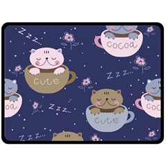 Cute Kittens Sleep Sweetly Mugs Fleece Blanket (large) 