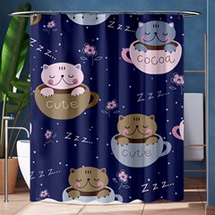 Cute Kittens Sleep Sweetly Mugs Shower Curtain 60  X 72  (medium)  by Jancukart