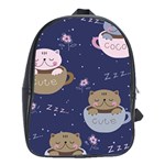 Cute Kittens Sleep Sweetly Mugs School Bag (XL) Front