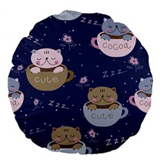 Cute Kittens Sleep Sweetly Mugs Large 18  Premium Flano Round Cushions