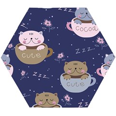 Cute Kittens Sleep Sweetly Mugs Wooden Puzzle Hexagon by Jancukart