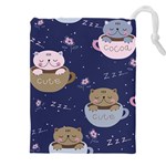 Cute Kittens Sleep Sweetly Mugs Drawstring Pouch (4XL) Front