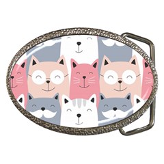 Cute Seamless Pattern With Cats Belt Buckles