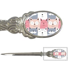 Cute Seamless Pattern With Cats Letter Opener by Jancukart