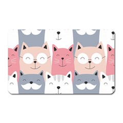 Cute Seamless Pattern With Cats Magnet (rectangular)