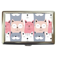 Cute Seamless Pattern With Cats Cigarette Money Case