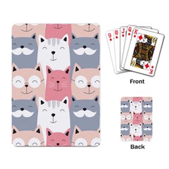 Cute Seamless Pattern With Cats Playing Cards Single Design (rectangle)