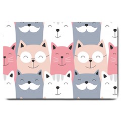 Cute Seamless Pattern With Cats Large Doormat  by Jancukart