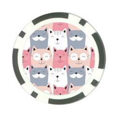 Cute Seamless Pattern With Cats Poker Chip Card Guard