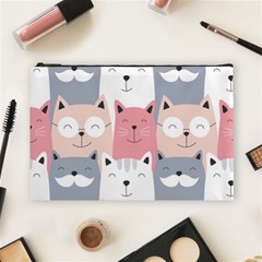 Cute Seamless Pattern With Cats Cosmetic Bag (large) by Jancukart