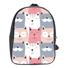 Cute Seamless Pattern With Cats School Bag (large)