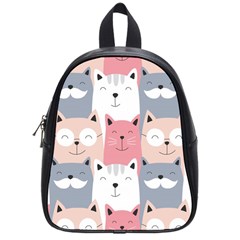 Cute Seamless Pattern With Cats School Bag (small)