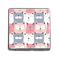 Cute Seamless Pattern With Cats Memory Card Reader (square 5 Slot) by Jancukart