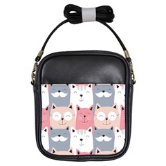 Cute Seamless Pattern With Cats Girls Sling Bag