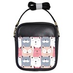 Cute Seamless Pattern With Cats Girls Sling Bag Front