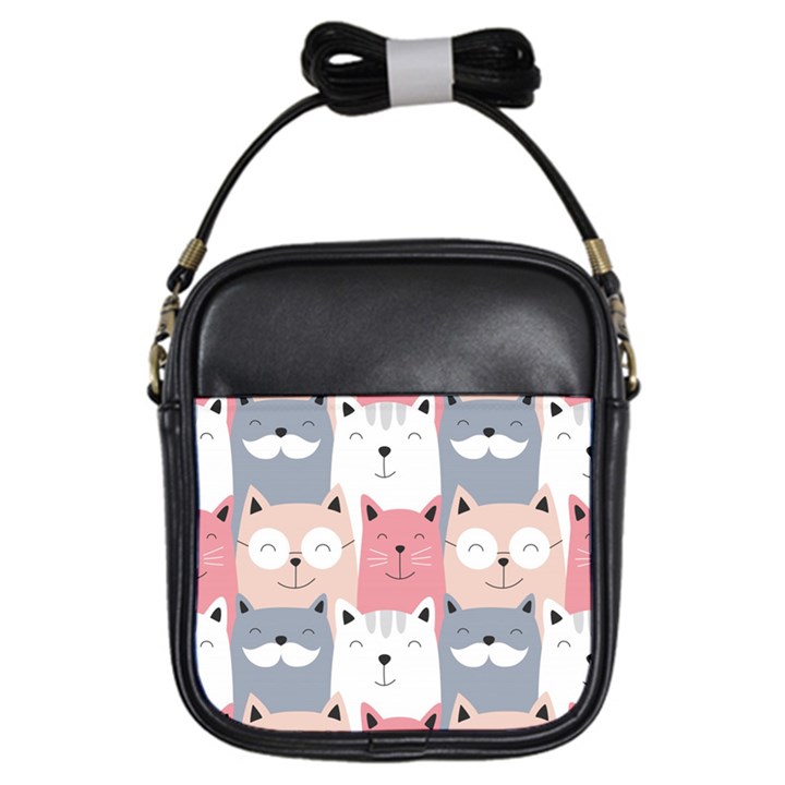 Cute Seamless Pattern With Cats Girls Sling Bag