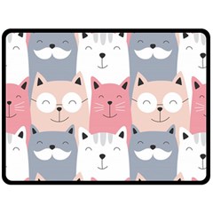 Cute Seamless Pattern With Cats Fleece Blanket (large) 