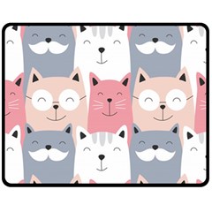 Cute Seamless Pattern With Cats Fleece Blanket (medium) 