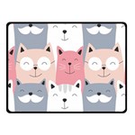 Cute Seamless Pattern With Cats Fleece Blanket (Small) 50 x40  Blanket Front