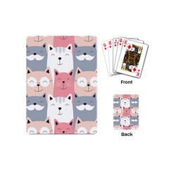 Cute Seamless Pattern With Cats Playing Cards Single Design (mini)