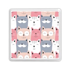 Cute Seamless Pattern With Cats Memory Card Reader (square)