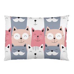 Cute Seamless Pattern With Cats Pillow Case (two Sides)