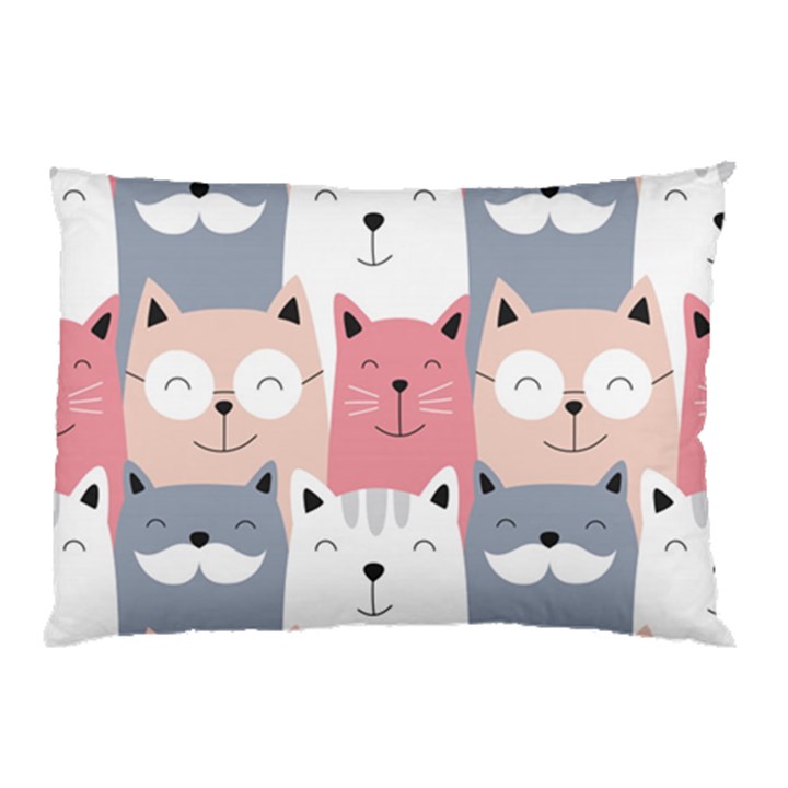 Cute Seamless Pattern With Cats Pillow Case (Two Sides)