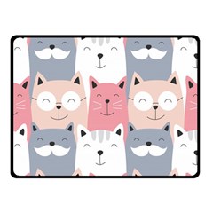 Cute Seamless Pattern With Cats Double Sided Fleece Blanket (small)  by Jancukart