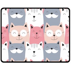 Cute Seamless Pattern With Cats Double Sided Fleece Blanket (medium) 