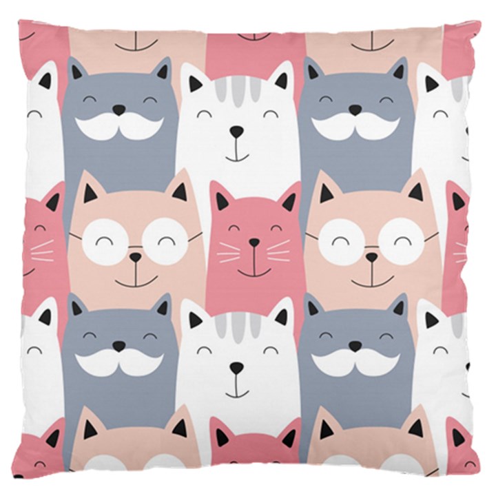 Cute Seamless Pattern With Cats Standard Flano Cushion Case (Two Sides)