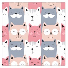 Cute Seamless Pattern With Cats Square Satin Scarf (36  X 36 )