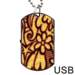 Background-pattern Dog Tag Usb Flash (two Sides)