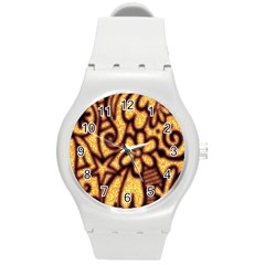 Background-pattern Round Plastic Sport Watch (m)