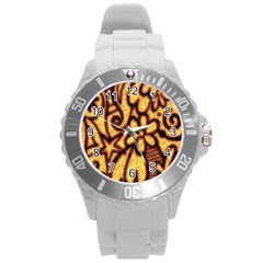 Background-pattern Round Plastic Sport Watch (l)