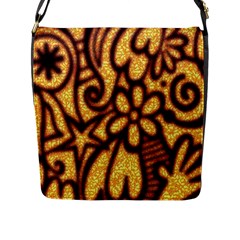 Background-pattern Flap Closure Messenger Bag (l)