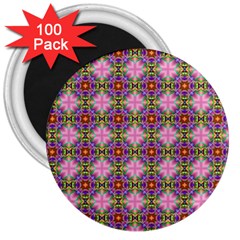 Seamless Psychedelic Pattern 3  Magnets (100 Pack)