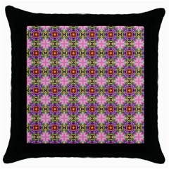 Seamless Psychedelic Pattern Throw Pillow Case (black)