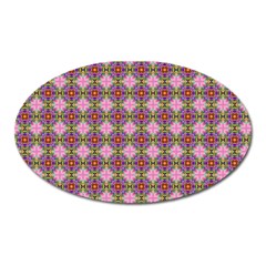 Seamless Psychedelic Pattern Oval Magnet