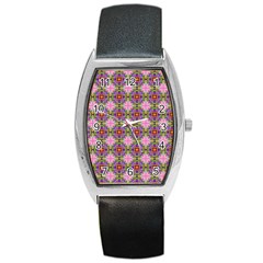 Seamless Psychedelic Pattern Barrel Style Metal Watch