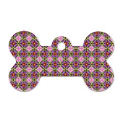 Seamless Psychedelic Pattern Dog Tag Bone (two Sides)