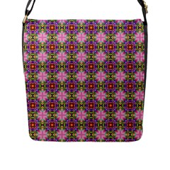 Seamless Psychedelic Pattern Flap Closure Messenger Bag (l)